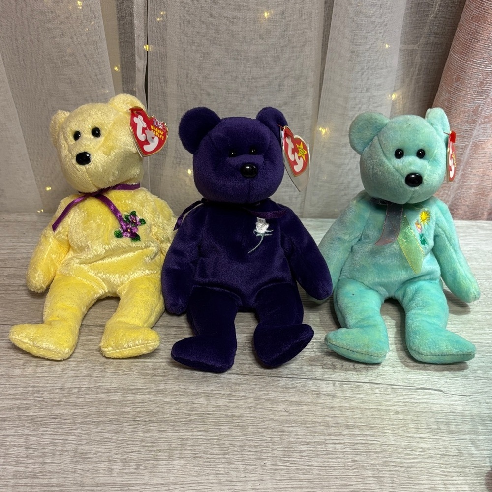 Colorful TY Beanie Babies Bear Set